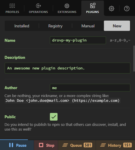 New plugin section